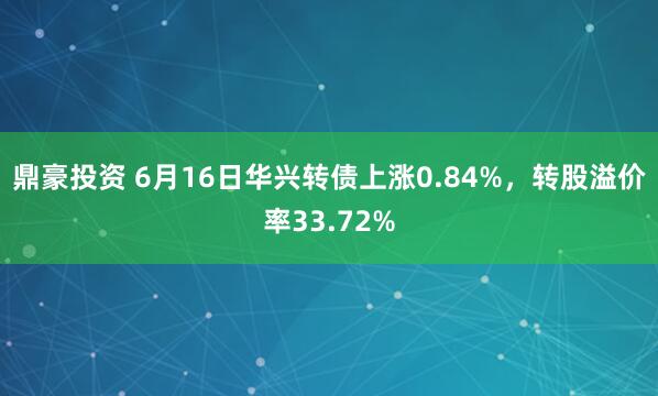 鼎豪投资 6月16日华兴转债上涨0.84%，转股溢价率33.72%